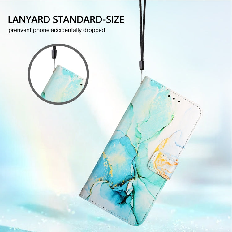 For iPhone 16e PT003 Marble Pattern Flip Leather Phone Case(Green) - iPhone 16e Cases by PMC TechLife | Online Shopping South Africa | PMC TechLife | Buy Now Pay Later Mobicred