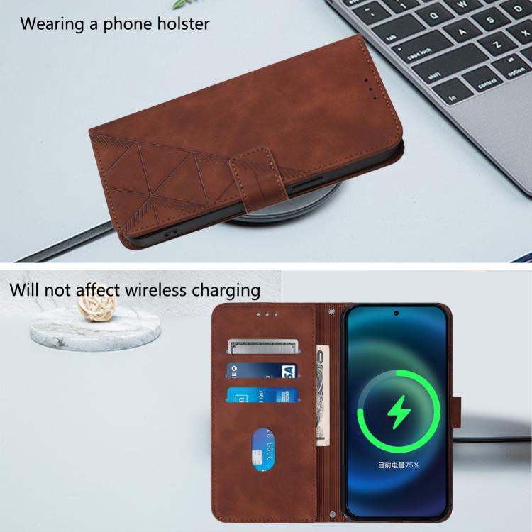 For iPhone 16e Crossbody 3D Embossed Flip Leather Phone Case(Brown) - iPhone 16e Cases by PMC TechLife | Online Shopping South Africa | PMC TechLife | Buy Now Pay Later Mobicred