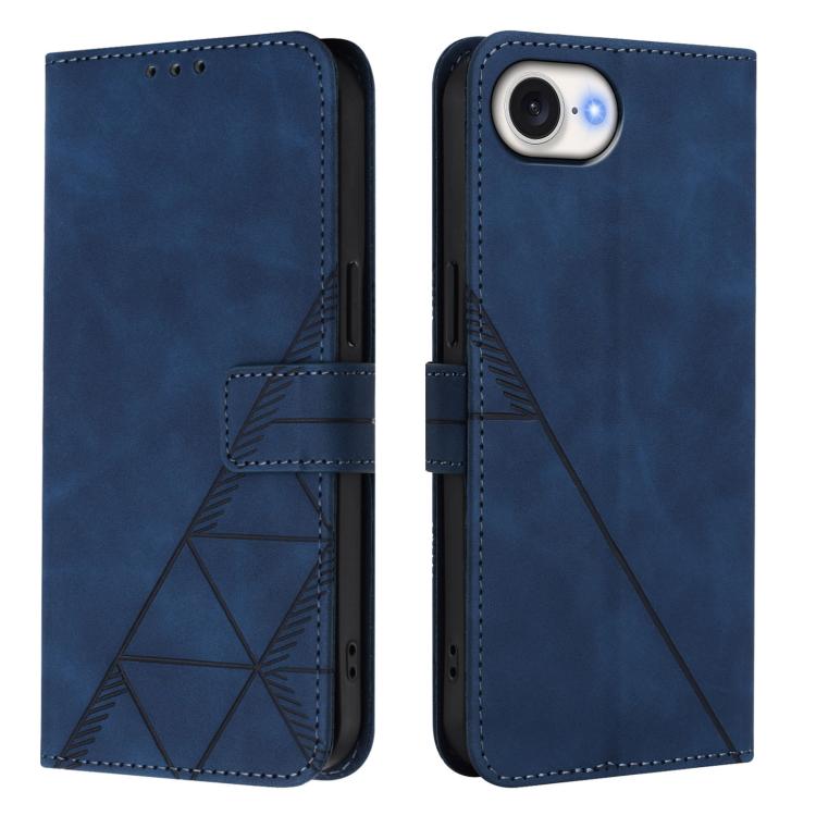 For iPhone 16e Crossbody 3D Embossed Flip Leather Phone Case(Blue) - iPhone 16e Cases by PMC TechLife | Online Shopping South Africa | PMC TechLife | Buy Now Pay Later Mobicred