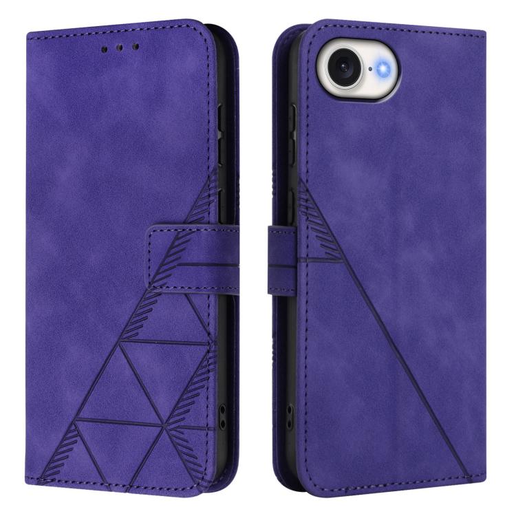 For iPhone 16e Crossbody 3D Embossed Flip Leather Phone Case(Purple) - iPhone 16e Cases by PMC TechLife | Online Shopping South Africa | PMC TechLife | Buy Now Pay Later Mobicred