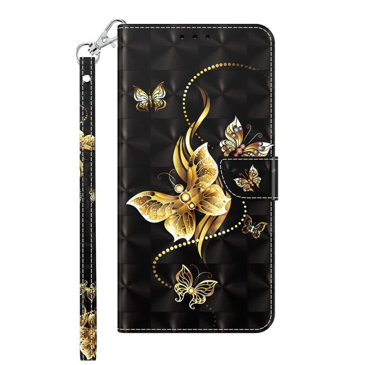 For Google Pixel 9 Pro 3D Painted Pattern Leather Phone Case(Golden Butterfly) - Google Cases by PMC Jewellery | Online Shopping South Africa | PMC Jewellery | Buy Now Pay Later Mobicred