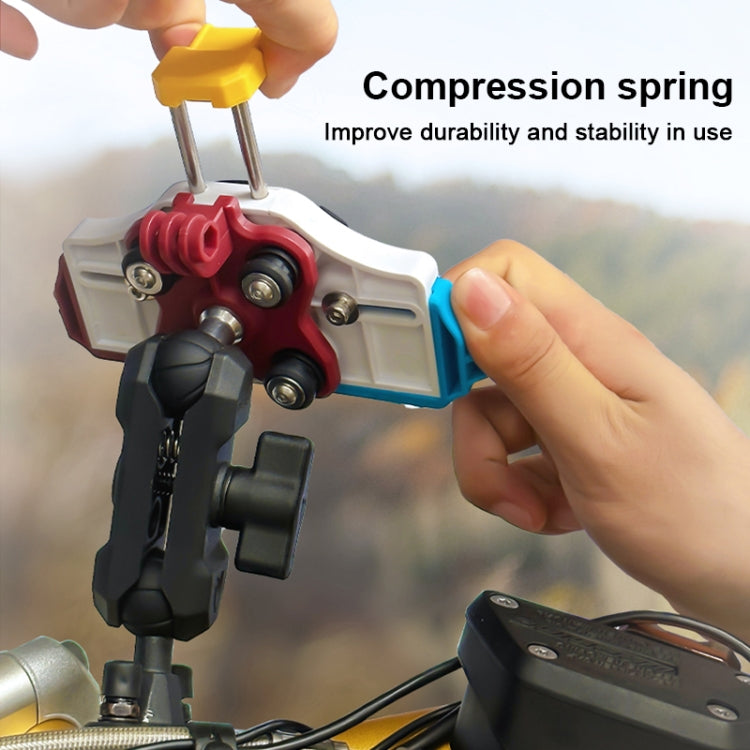 MOTOSLG Crab Motorcycle Phone Clamp Bracket O-Type Rear Mirror Mount(Black) - Holder by MOTOLSG | Online Shopping South Africa | PMC TechLife | Buy Now Pay Later Mobicred