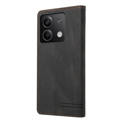 For Xiaomi Redmi Note 13 5G Skin Feel Anti-theft Brush Horizontal Flip Leather Case with Holder(Black) - Note 13 Cases by PMC Jewellery | Online Shopping South Africa | PMC Jewellery | Buy Now Pay Later Mobicred