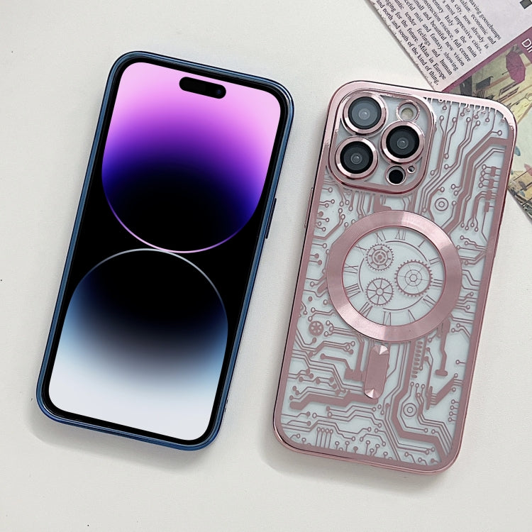 For iPhone 11 Pro Electroplated Circuit Board Pattern MagSafe Phone Case(Dark Blue) - iPhone 11 Pro Cases by PMC TechLife | Online Shopping South Africa | PMC TechLife