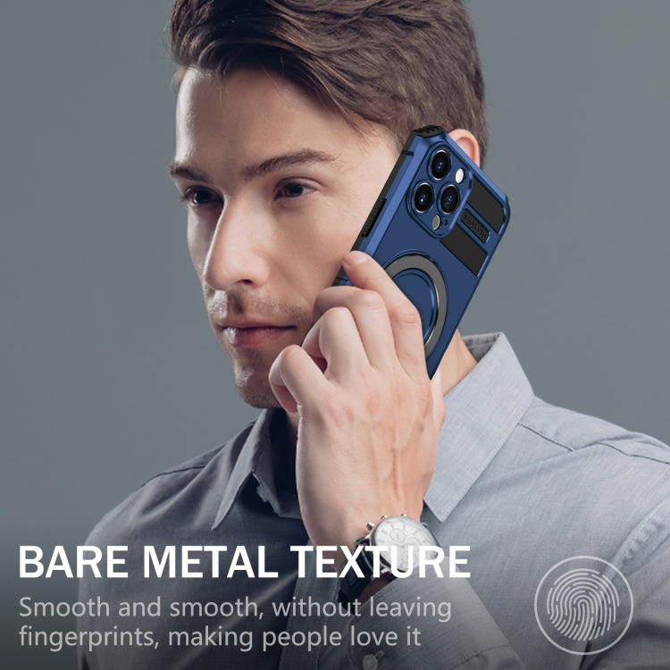 For iPhone 13 Pro Max MagSafe Magnetic Holder Phone Case(Blue) - iPhone 13 Pro Max Cases by PMC TechLife | Online Shopping South Africa | PMC TechLife