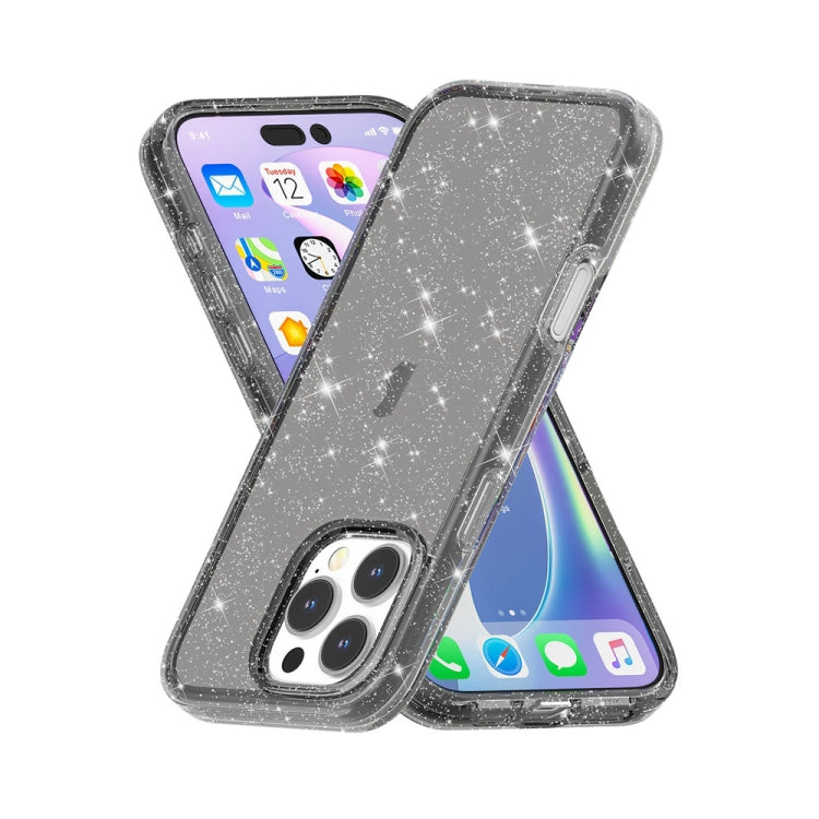 For iPhone 16 Pro Shockproof Terminator Glitter Powder Phone Case(Black) - iPhone 16 Pro Cases by PMC TechLife | Online Shopping South Africa | PMC TechLife | Buy Now Pay Later Mobicred