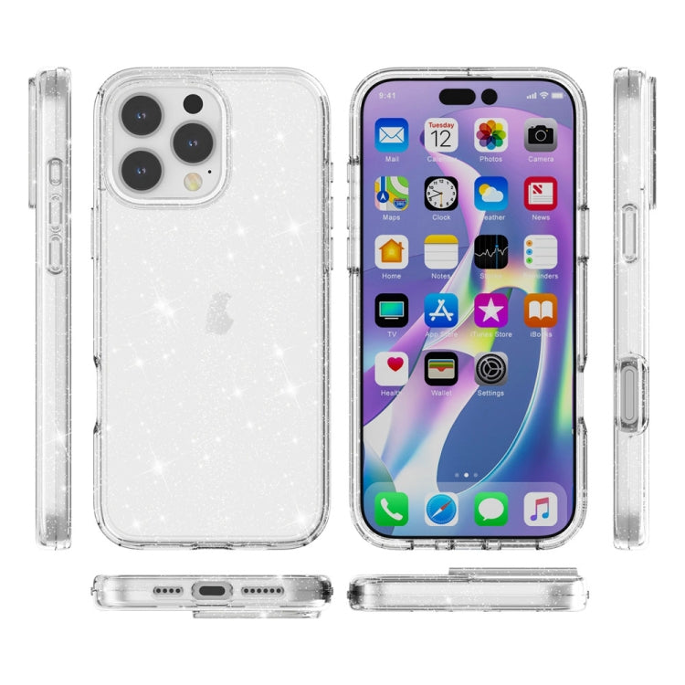 For iPhone 16 Pro Shockproof Terminator Glitter Powder Phone Case(White) - iPhone 16 Pro Cases by PMC Jewellery | Online Shopping South Africa | PMC Jewellery | Buy Now Pay Later Mobicred