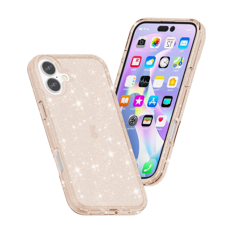 For iPhone 16 Shockproof Terminator Glitter Powder Phone Case(Gold) - iPhone 16 Cases by PMC Jewellery | Online Shopping South Africa | PMC Jewellery | Buy Now Pay Later Mobicred