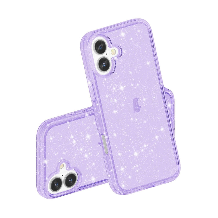 For iPhone 16 Shockproof Terminator Glitter Powder Phone Case(Purple) - iPhone 16 Cases by PMC Jewellery | Online Shopping South Africa | PMC Jewellery | Buy Now Pay Later Mobicred