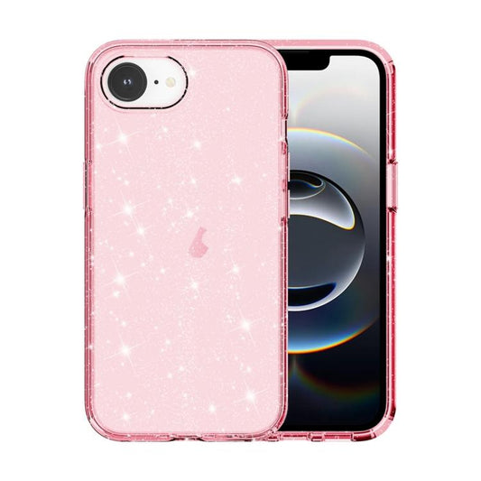 For iPhone 16e Shockproof Terminator Glitter Powder Phone Case(Pink) - iPhone 16e Cases by PMC Jewellery | Online Shopping South Africa | PMC Jewellery | Buy Now Pay Later Mobicred