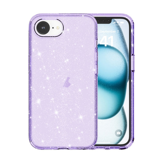 For iPhone 16e Shockproof Terminator Glitter Powder Phone Case(Purple) - iPhone 16e Cases by PMC Jewellery | Online Shopping South Africa | PMC Jewellery | Buy Now Pay Later Mobicred