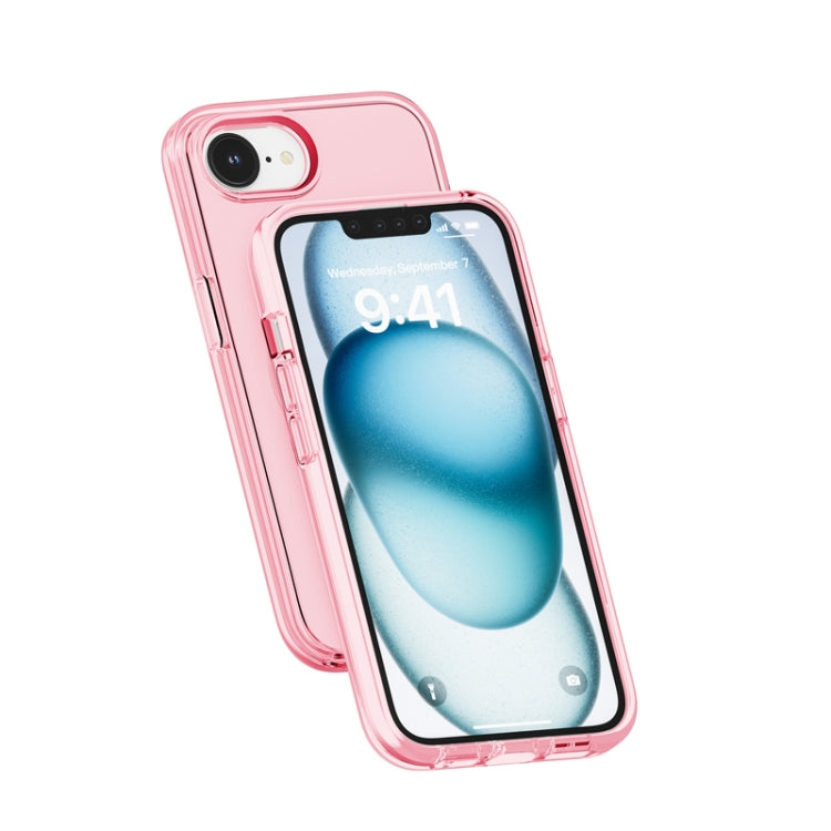 For iPhone 16e Shockproof Terminator Transparent Phone Case(Pink) - iPhone 16e Cases by PMC TechLife | Online Shopping South Africa | PMC TechLife | Buy Now Pay Later Mobicred