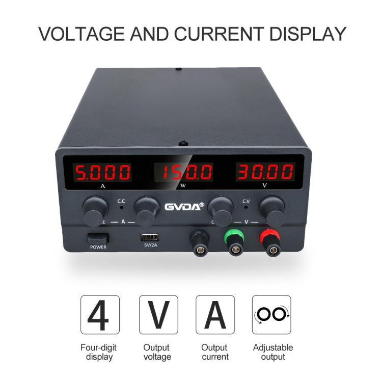 GVDA  SPS-H605 60V-5A Adjustable Voltage Regulator, Specification:EU Plug(Black) - free shipping - PMC TechLife - Order now!