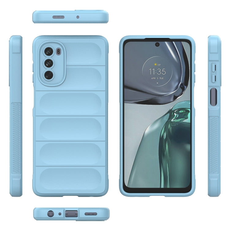 For Motorola Moto G62 5G Magic Shield TPU + Flannel Phone Case(Black) - Motorola Cases by PMC TechLife | Online Shopping South Africa | PMC TechLife | Buy Now Pay Later Mobicred