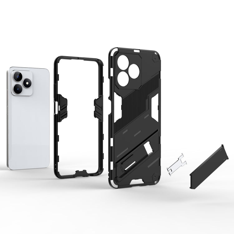 For Realme C53 4G Punk Armor 2 in 1 PC + TPU Phone Case with Holder(Blue) - Realme Cases by PMC TechLife | Online Shopping South Africa | PMC TechLife | Buy Now Pay Later Mobicred