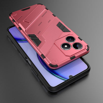 For Realme C53 4G Punk Armor 2 in 1 PC + TPU Phone Case with Holder(Light Red) - Realme Cases by PMC Jewellery | Online Shopping South Africa | PMC Jewellery | Buy Now Pay Later Mobicred