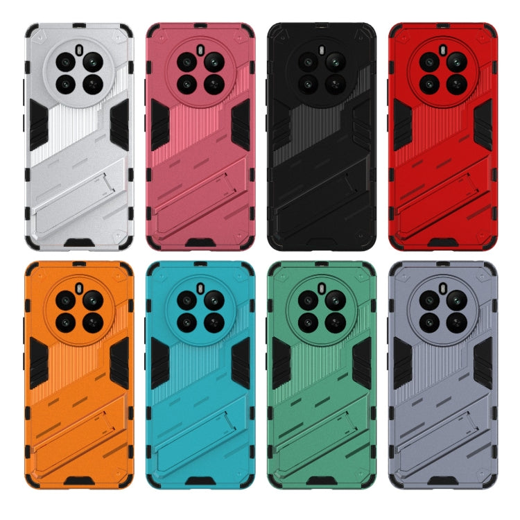 For Realme 12+ 5G Global Punk Armor 2 in 1 PC + TPU Phone Case with Holder(Red) - Realme Cases by PMC TechLife | Online Shopping South Africa | PMC TechLife | Buy Now Pay Later Mobicred