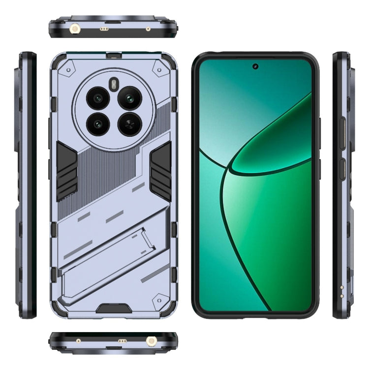 For Realme 12+ 5G Global Punk Armor 2 in 1 PC + TPU Phone Case with Holder(Grey) - Realme Cases by PMC Jewellery | Online Shopping South Africa | PMC Jewellery | Buy Now Pay Later Mobicred