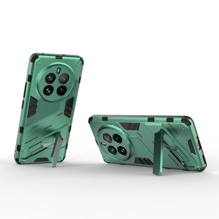 For Realme 12 Pro 5G Global Punk Armor 2 in 1 PC + TPU Phone Case with Holder(Green) - Realme Cases by PMC TechLife | Online Shopping South Africa | PMC TechLife | Buy Now Pay Later Mobicred