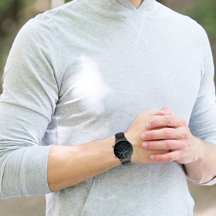 For Huawei Watch 4 / Watch 4 Pro Round Tail Leather Watch Band(Black) - Watch Bands by PMc TechLife | Online Shopping South Africa | PMc TechLife | Buy Now Pay Later Mobicred