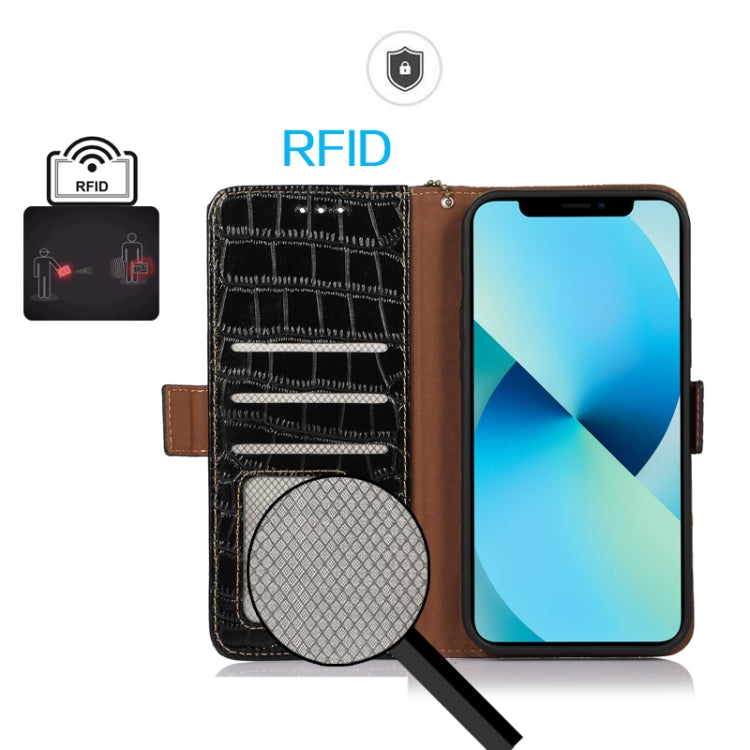 For OnePlus Nord 13 Crocodile Top Layer Cowhide Leather Phone Case(Black) - OnePlus Cases by PMC TechLife | Online Shopping South Africa | PMC TechLife | Buy Now Pay Later Mobicred