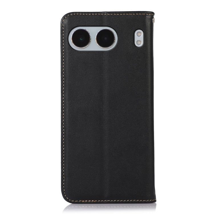 For OnePlus Nord 4 KHAZNEH Nappa Top Layer Cowhide Leather Phone Case(Black) - Nord 4 Cases by PMC TechLife | Online Shopping South Africa | PMC TechLife | Buy Now Pay Later Mobicred