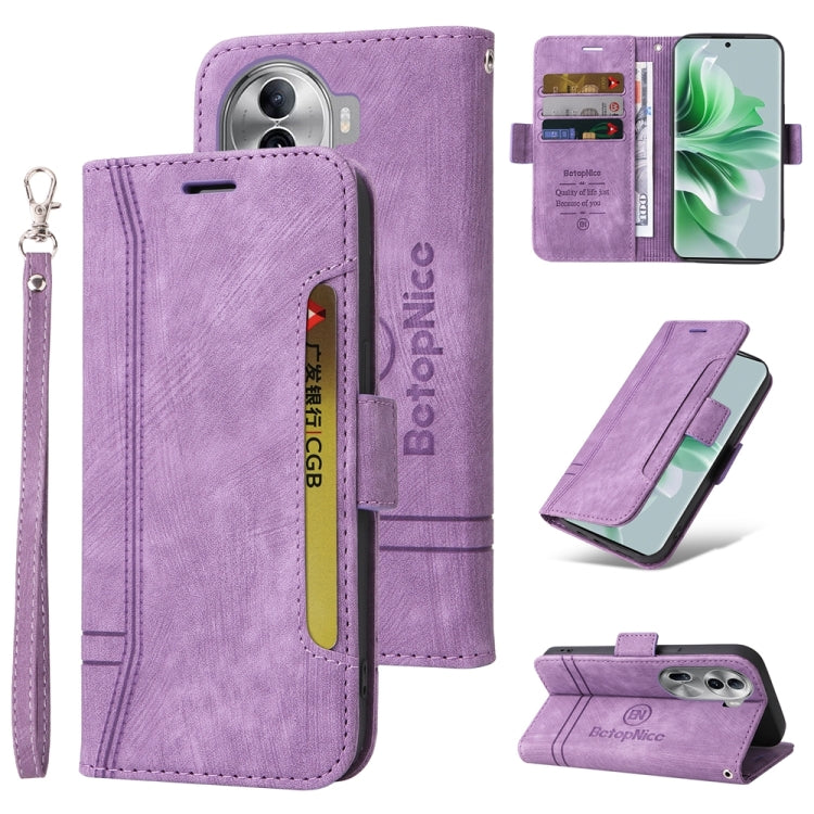 For OPPO Reno11 Pro 5G Global BETOPNICE Dual-side Buckle Leather Phone Case(Purple) - Reno11 Pro Cases by BETOPNICE | Online Shopping South Africa | PMC Jewellery | Buy Now Pay Later Mobicred