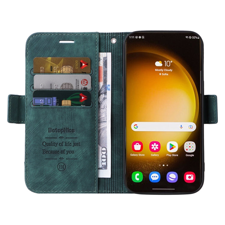 For Samsung Galaxy S24 Ultra BETOPNICE Dual-side Buckle Leather Phone Case(Green) - Galaxy Phone Cases by BETOPNICE | Online Shopping South Africa | PMC Jewellery | Buy Now Pay Later Mobicred