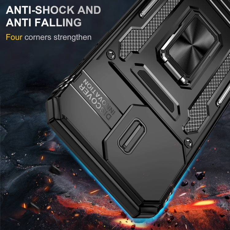 For iPhone 16 Pro Armor PC + TPU Camera Shield Phone Case(Black) - iPhone 16 Pro Cases by PMC TechLife | Online Shopping South Africa | PMC TechLife | Buy Now Pay Later Mobicred