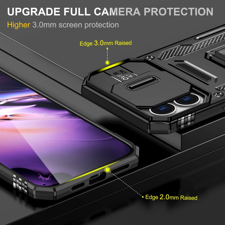 For iPhone 16 Plus Armor PC + TPU Camera Shield Phone Case(Black) - iPhone 16 Plus Cases by PMC TechLife | Online Shopping South Africa | PMC TechLife | Buy Now Pay Later Mobicred