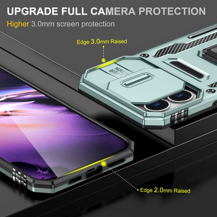 For iPhone 16 Armor PC + TPU Camera Shield Phone Case(Alpine Green) - iPhone 16 Cases by PMC TechLife | Online Shopping South Africa | PMC TechLife | Buy Now Pay Later Mobicred