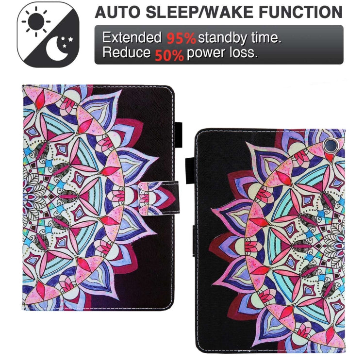 For Amazon Fire Max 11 2023 Colored Drawing Leather Smart Tablet Case(National Flower) - Amazon by PMC TechLife | Online Shopping South Africa | PMC TechLife | Buy Now Pay Later Mobicred