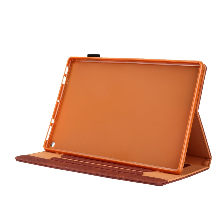 For Amazon Fire Max 11 2023 Cloth Texture Leather Smart Tablet Case(Brown) - free shipping - PMC TechLife - Order now!