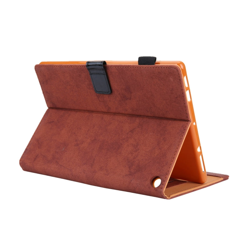 For Amazon Fire Max 11 2023 Cloth Texture Leather Smart Tablet Case(Brown) - free shipping - PMC TechLife - Order now!