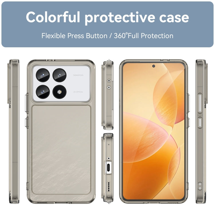 For Xiaomi Redmi K70 Pro Candy Series TPU Phone Case(Transparent Grey) - K70 Pro Cases by PMC Jewellery | Online Shopping South Africa | PMC Jewellery | Buy Now Pay Later Mobicred