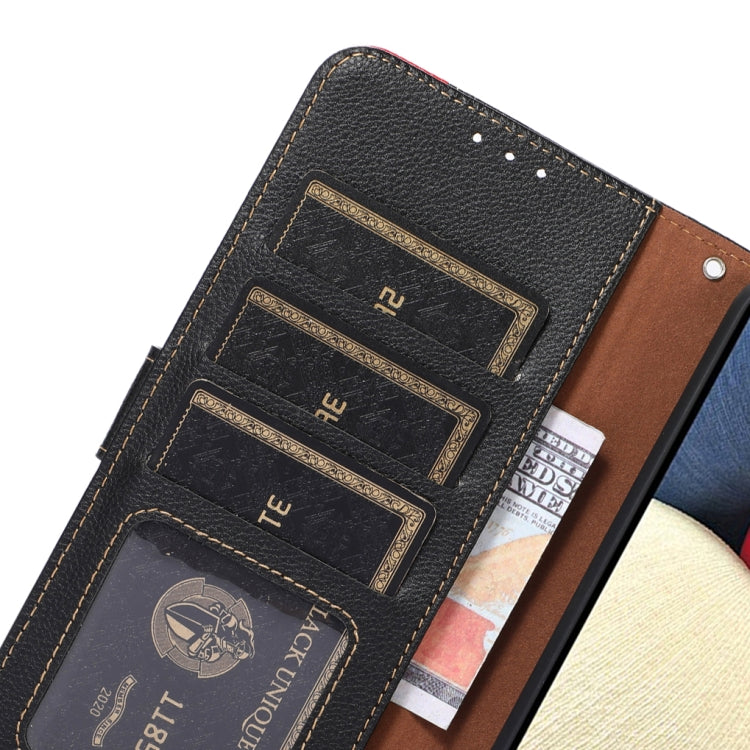 For iPhone 16 Pro Max KHAZNEH Litchi Texture Leather RFID Phone Case(Black) - iPhone 16 Pro Max Cases by PMC TechLife | Online Shopping South Africa | PMC TechLife | Buy Now Pay Later Mobicred