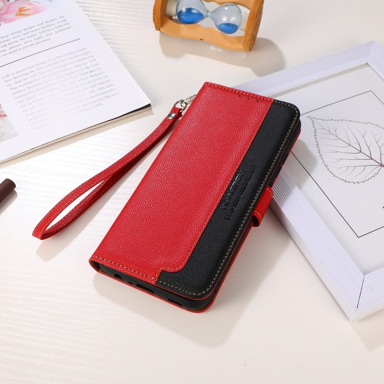 For iPhone 16e KHAZNEH Litchi Texture Leather RFID Phone Case(Red) - iPhone 16e Cases by PMC TechLife | Online Shopping South Africa | PMC TechLife | Buy Now Pay Later Mobicred