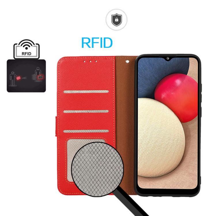 For iPhone 17 Pro KHAZNEH Litchi Texture Leather RFID Phone Case(Red) - free shipping - PMc TechLife - Order now!