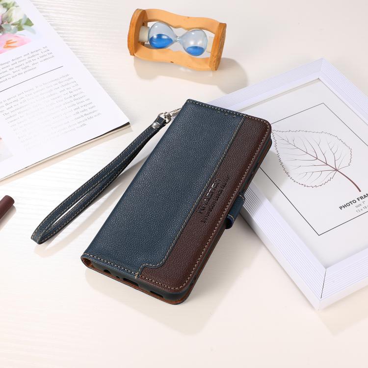 For iPhone 17 Pro Max KHAZNEH Litchi Texture Leather RFID Phone Case(Blue) - free shipping - PMc TechLife - Order now!