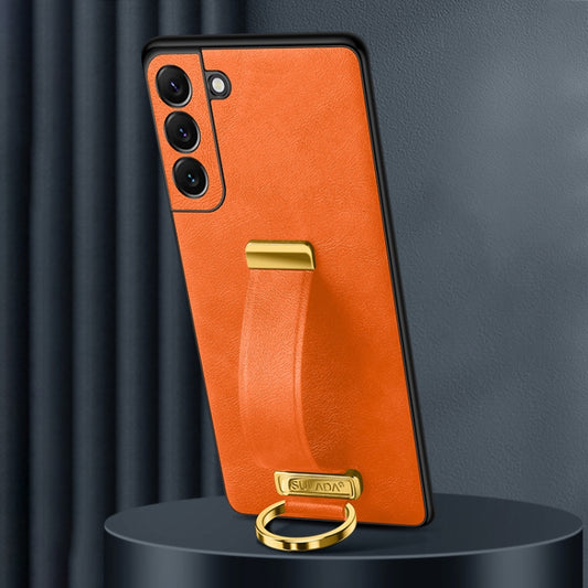 For Samsung Galaxy S25+ 5G SULADA PC Hybrid Leather Texture Skin Feel Shockproof Phone Case(Orange) - Galaxy S25+ 5G Cases by SULADA | Online Shopping South Africa | PMC Jewellery | Buy Now Pay Later Mobicred