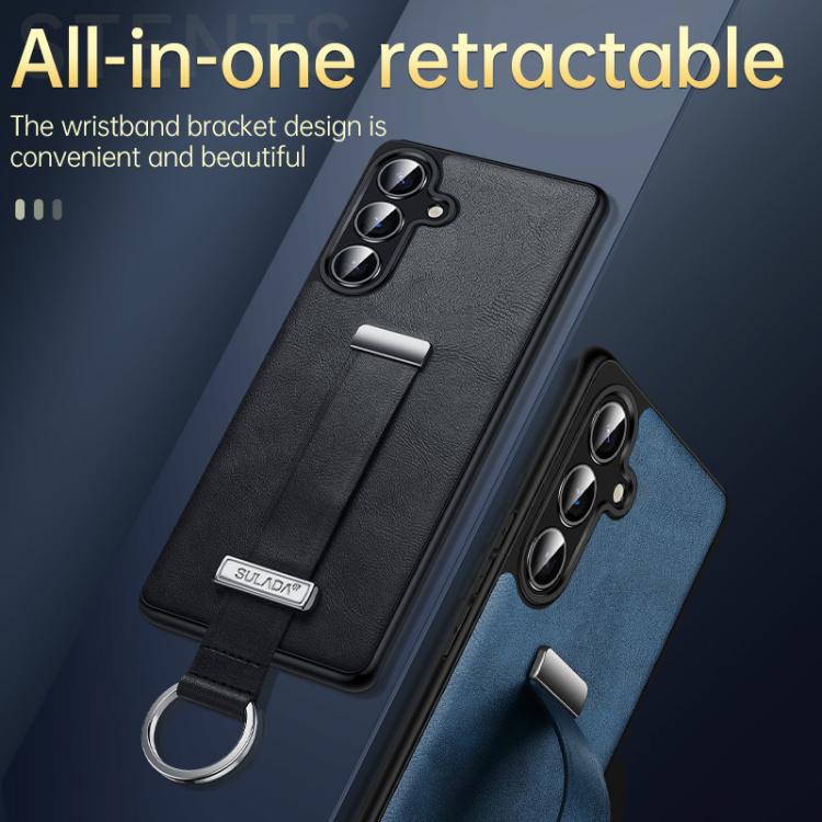 For Samsung Galaxy S24 Ultra 5G SULADA PC Hybrid Leather Texture Skin Feel Shockproof Phone Case(Blue) - Galaxy S24 Ultra 5G Cases by SULADA | Online Shopping South Africa | PMC TechLife | Buy Now Pay Later Mobicred