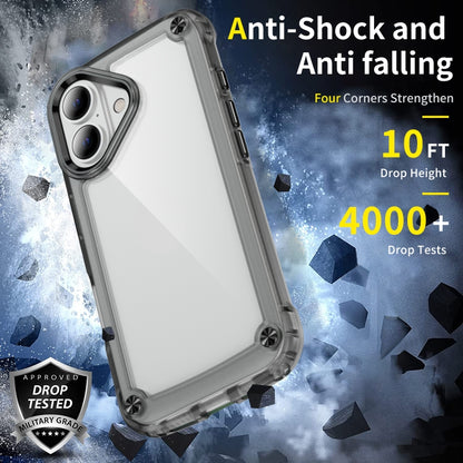 For iPhone 16 Skin Feel TPU + PC Phone Case(Transparent Black) - iPhone 16 Cases by PMC Jewellery | Online Shopping South Africa | PMC Jewellery | Buy Now Pay Later Mobicred