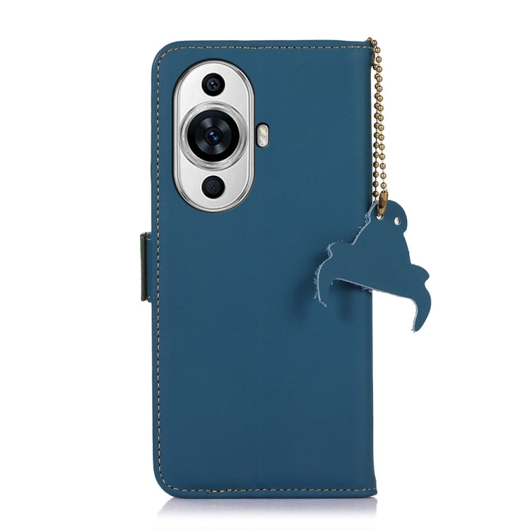 For Huawei Nova 11 Pro / Nova 11 Ultra Genuine Leather Magnetic RFID Leather Phone Case(Blue) - Huawei Cases by PMC TechLife | Online Shopping South Africa | PMC TechLife | Buy Now Pay Later Mobicred