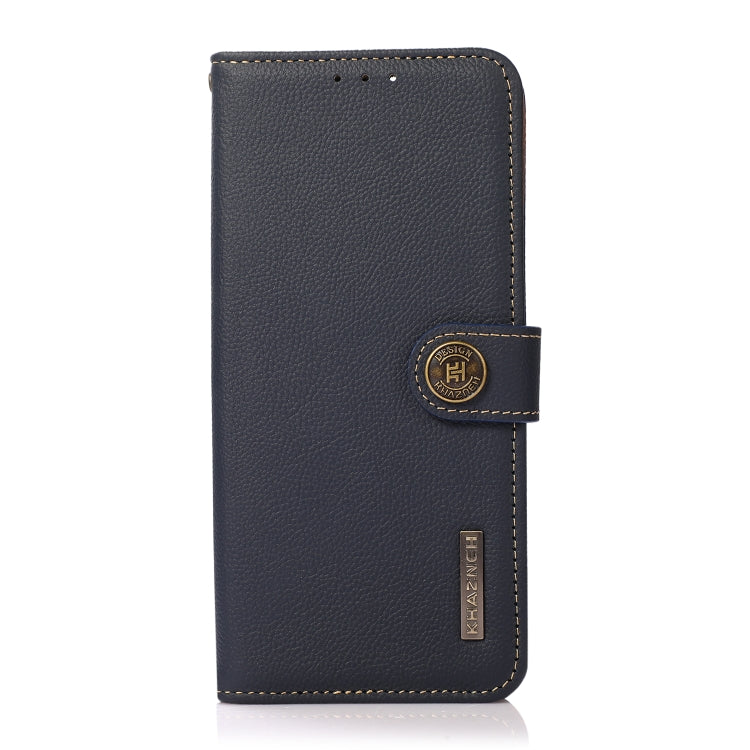 For Samsung Galaxy S24+ KHAZNEH Custer Genuine Leather RFID Phone Case(Blue) - Galaxy Phone Cases by PMC Jewellery | Online Shopping South Africa | PMC Jewellery | Buy Now Pay Later Mobicred