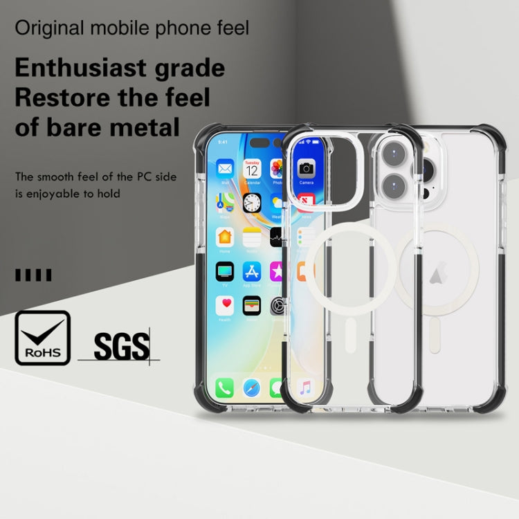 For iPhone 16e Acrylic Magsafe Magnetic Shockproof Phone Case(Black) - iPhone 16e Cases by PMC TechLife | Online Shopping South Africa | PMC TechLife | Buy Now Pay Later Mobicred
