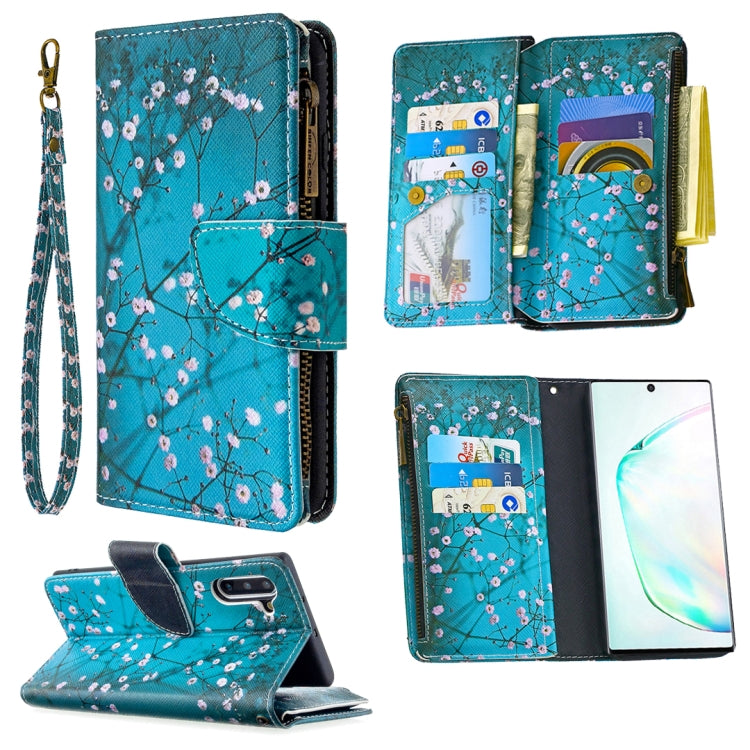For Samsung Galaxy Note 10 Colored Drawing Pattern Zipper Horizontal Flip Leather Case with Holder & Card Slots & Wallet(Plum Blossom) - Galaxy Phone Cases by PMC TechLife | Online Shopping South Africa | PMC TechLife
