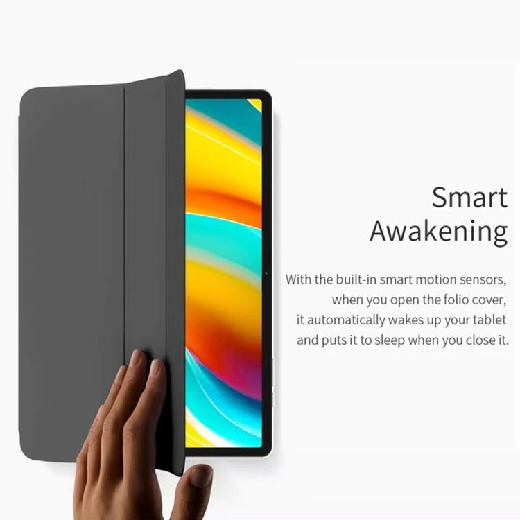 For Teclast T50 Pro 3-Fold Holder Folio Leather Tablet Smart Case(Grey) - Teclast by TECLAST | Online Shopping South Africa | PMC TechLife | Buy Now Pay Later Mobicred