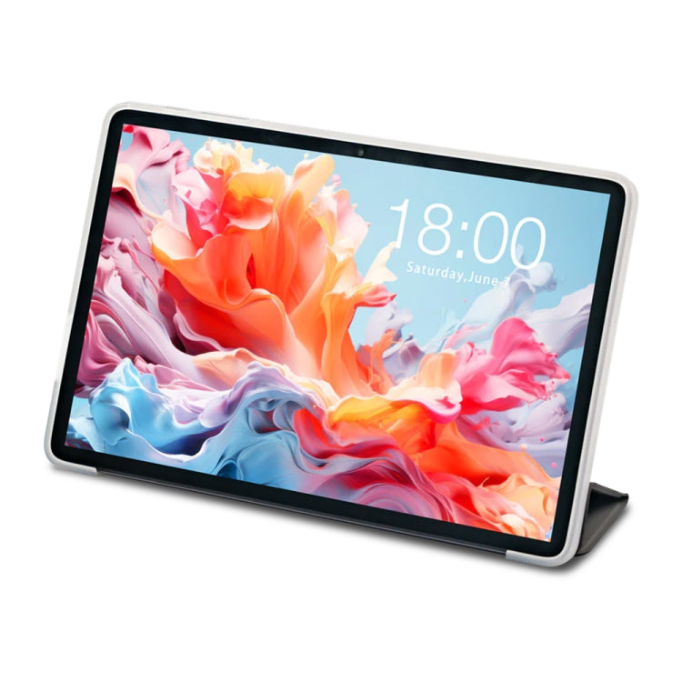 For Teclast P30T 3-Fold Holder Folio Leather Tablet Smart Case(Grey) - Teclast by TECLAST | Online Shopping South Africa | PMC TechLife | Buy Now Pay Later Mobicred