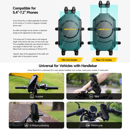 Ulefone Armor Mount Pro Universal Bicycle Handle Phone Holder(Black) - Holders by Ulefone | Online Shopping South Africa | PMC Jewellery | Buy Now Pay Later Mobicred