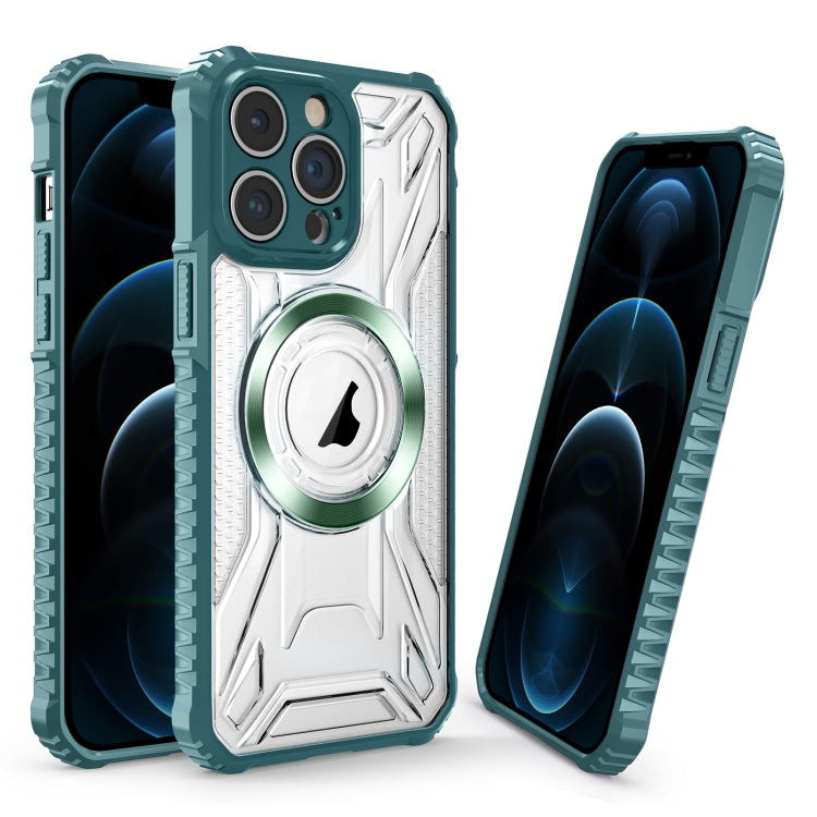 For iPhone 12 Pro Max CD Texture Magsafe Phone Case(Dark Green) - iPhone 12 Pro Max Cases by PMC TechLife | Online Shopping South Africa | PMC TechLife